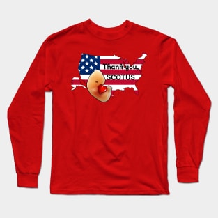 Thank you, SCOTUS! Embryo hugging cartoon-style heart-shape inside US map with American flag Long Sleeve T-Shirt